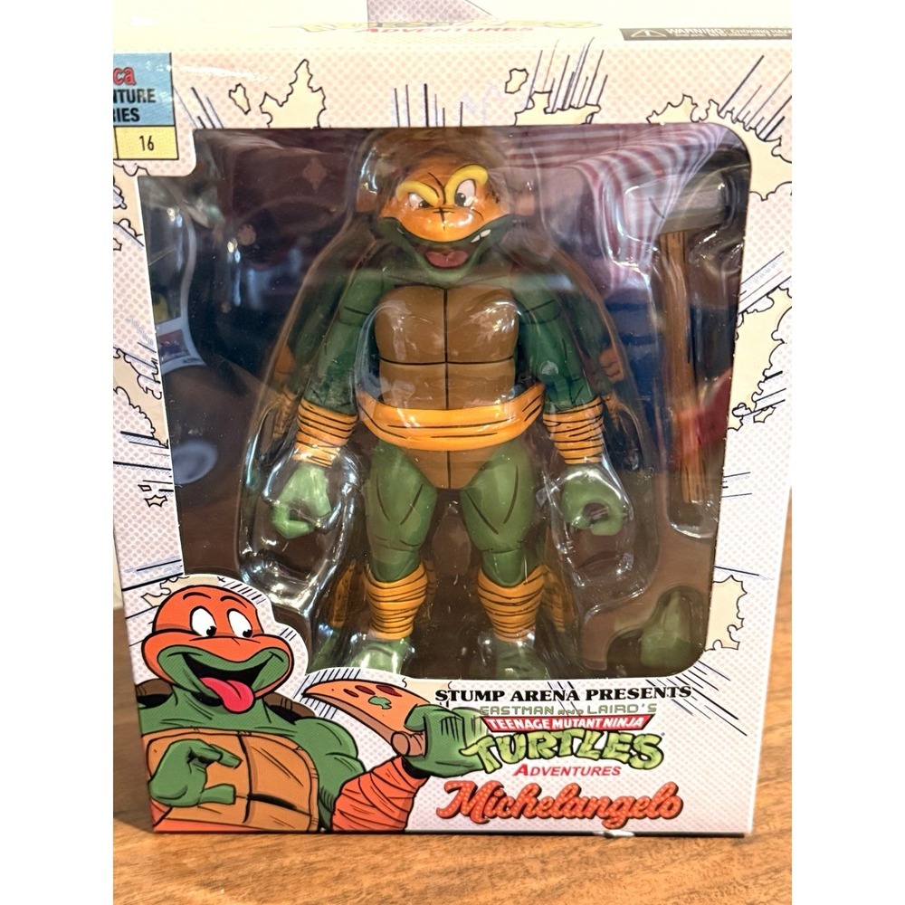 NECA Teenage Mutant Ninja Turtles Adventures Michelangelo Stump Arena - NEW.